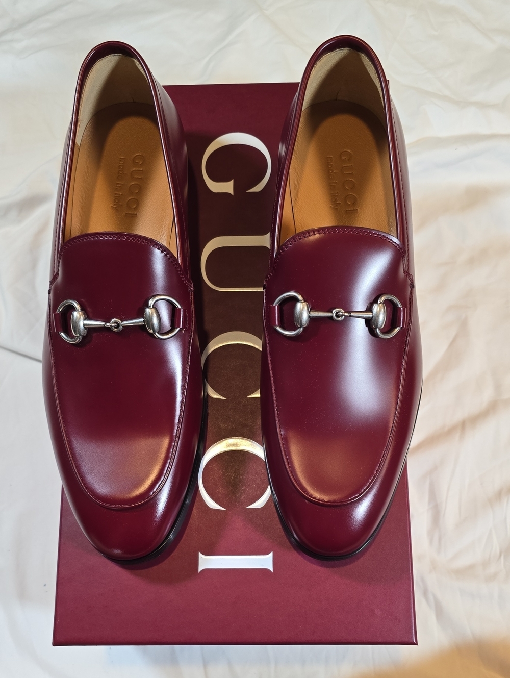 Gucci Men’s Wine Burgundy Leather Horsebit Loafers